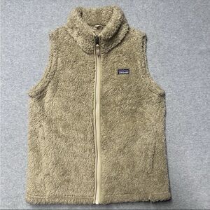 Patagonia Los Gatos Fleece Vest Youth XL Extra Large Tan Sherpa Full Zip